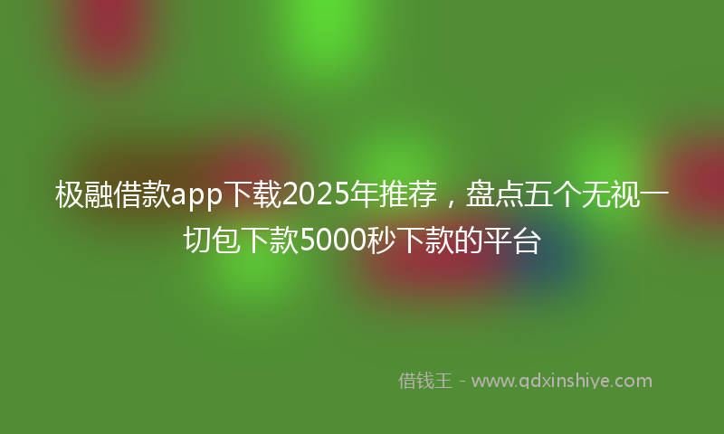 极融借款app下载2025年推荐，盘点五个无视一切包下款5000秒下款的平台