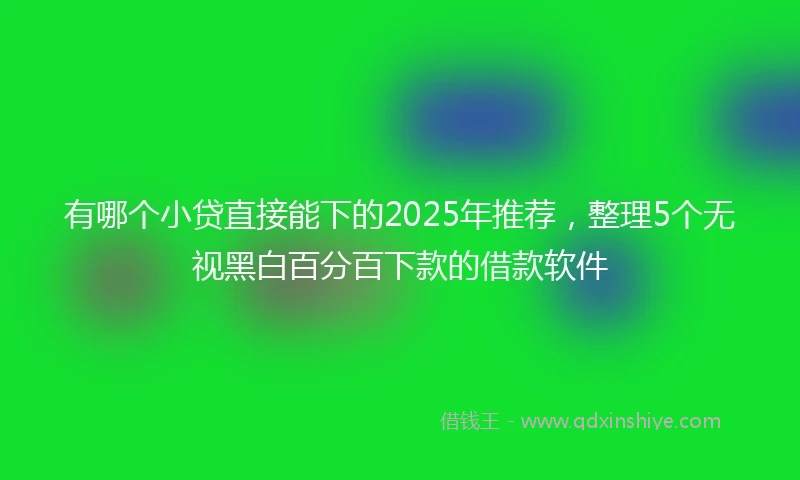 有哪个小贷直接能下的2025年推荐，整理5个无视黑白百分百下款的借款软件