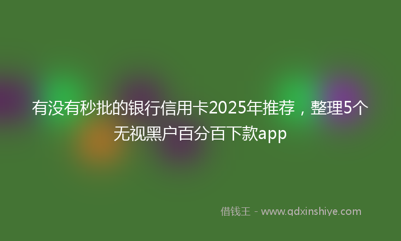 有没有秒批的银行信用卡2025年推荐，整理5个无视黑户百分百下款app