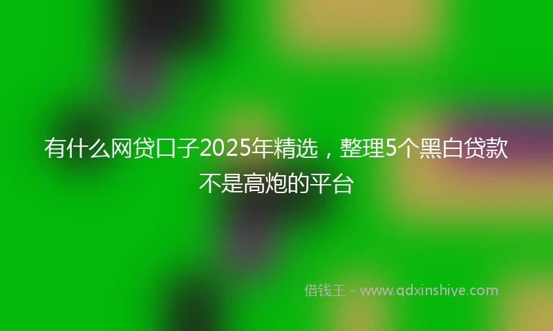 有什么网贷口子2025年精选，整理5个黑白贷款不是高炮的平台
