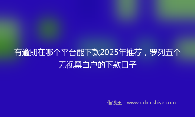 有逾期在哪个平台能下款2025年推荐，罗列五个无视黑白户的下款口子