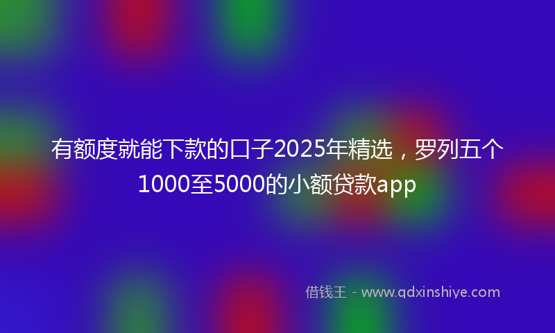 有额度就能下款的口子2025年精选，罗列五个1000至5000的小额贷款app