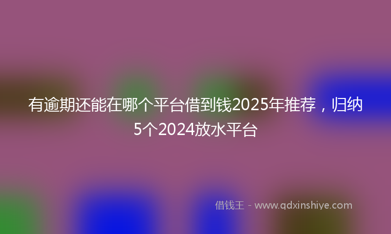 有逾期还能在哪个平台借到钱2025年推荐，归纳5个2024放水平台
