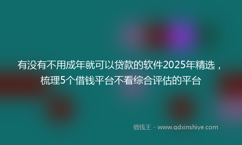 有没有不用成年就可以贷款的软件2025年精选，梳理5个借钱平台不看综合评估的平台