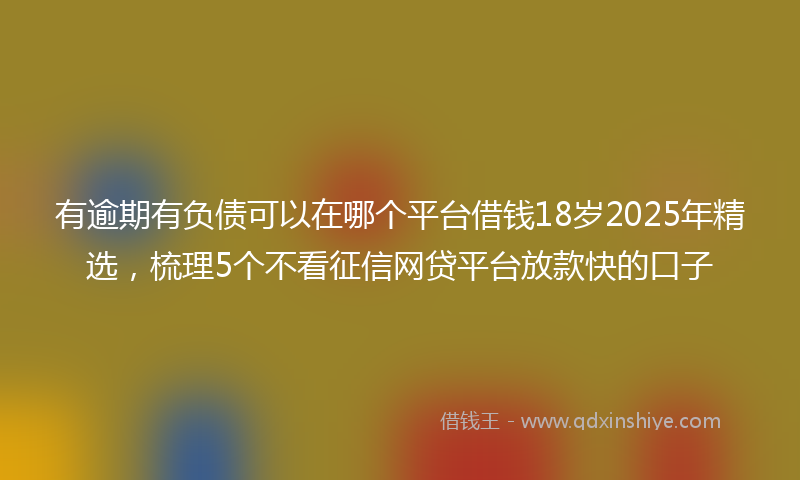 有逾期有负债可以在哪个平台借钱18岁2025年精选，梳理5个不看征信网贷平台放款快的口子