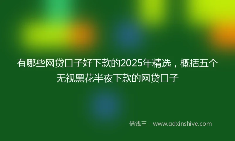 有哪些网贷口子好下款的2025年精选，概括五个无视黑花半夜下款的网贷口子