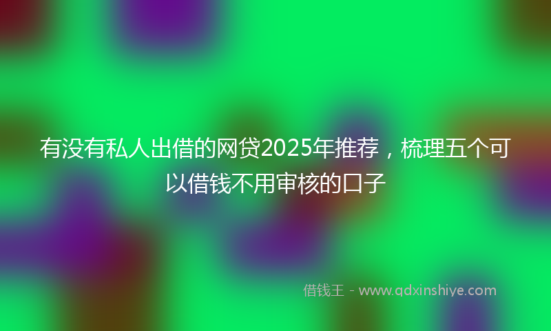 有没有私人出借的网贷2025年推荐，梳理五个可以借钱不用审核的口子