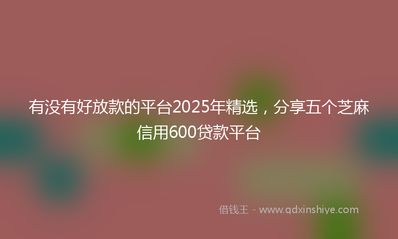 有没有好放款的平台2025年精选，分享五个芝麻信用600贷款平台