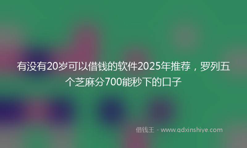有没有20岁可以借钱的软件2025年推荐，罗列五个芝麻分700能秒下的口子