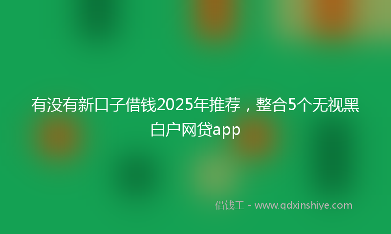 有没有新口子借钱2025年推荐，整合5个无视黑白户网贷app
