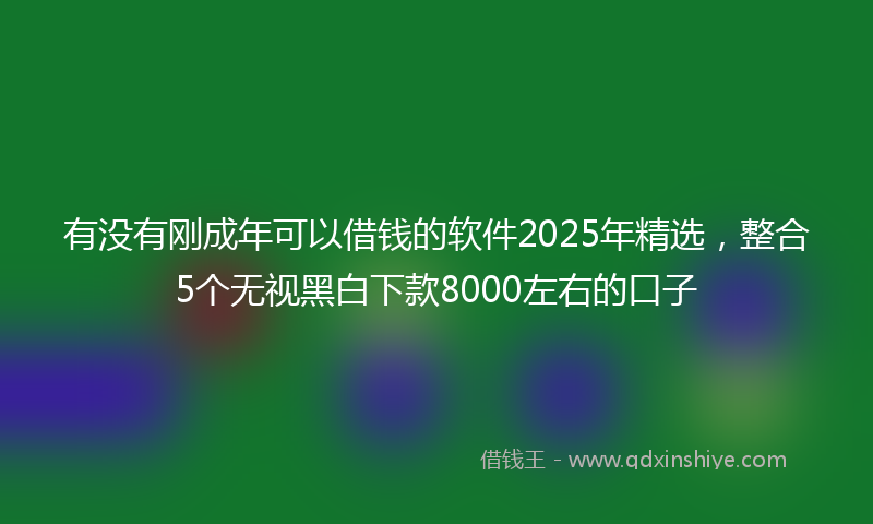 有没有刚成年可以借钱的软件2025年精选，整合5个无视黑白下款8000左右的口子