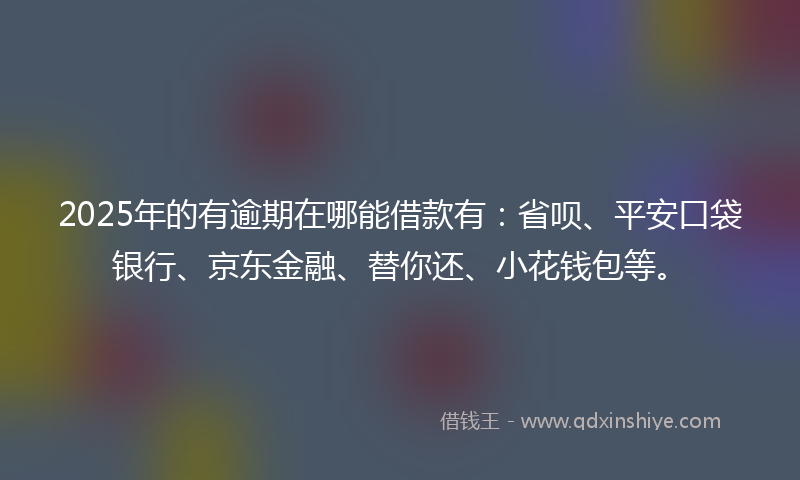 2025年的有逾期在哪能借款有：省呗、平安口袋银行、京东金融、替你还、小花钱包等。
