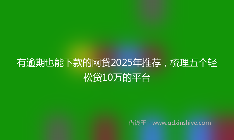 有逾期也能下款的网贷2025年推荐，梳理五个轻松贷10万的平台