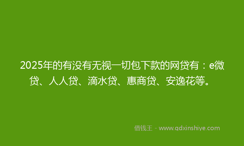2025年的有没有无视一切包下款的网贷有：e微贷、人人贷、滴水贷、惠商贷、安逸花等。