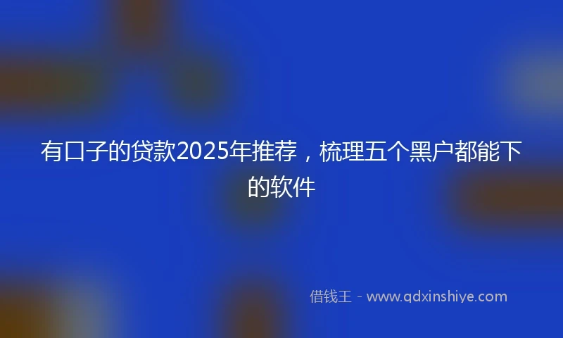 有口子的贷款2025年推荐，梳理五个黑户都能下的软件