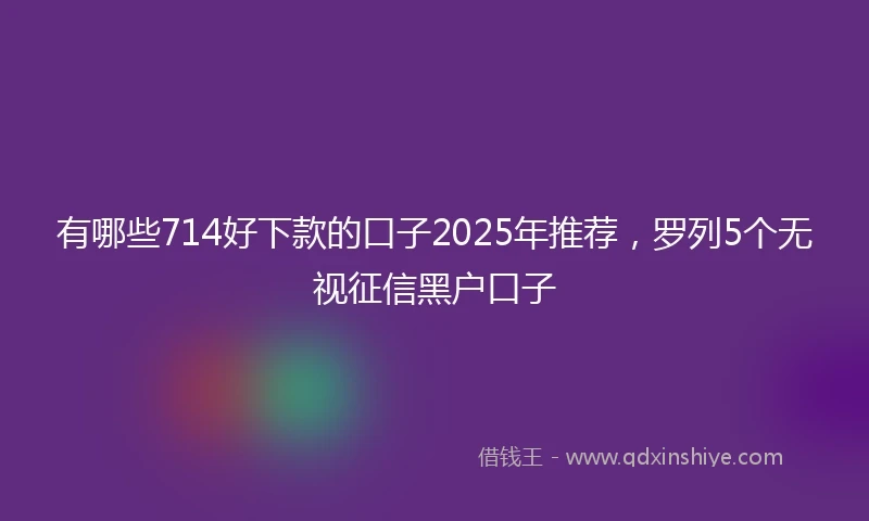有哪些714好下款的口子2025年推荐,罗列5个无视征信黑户口子