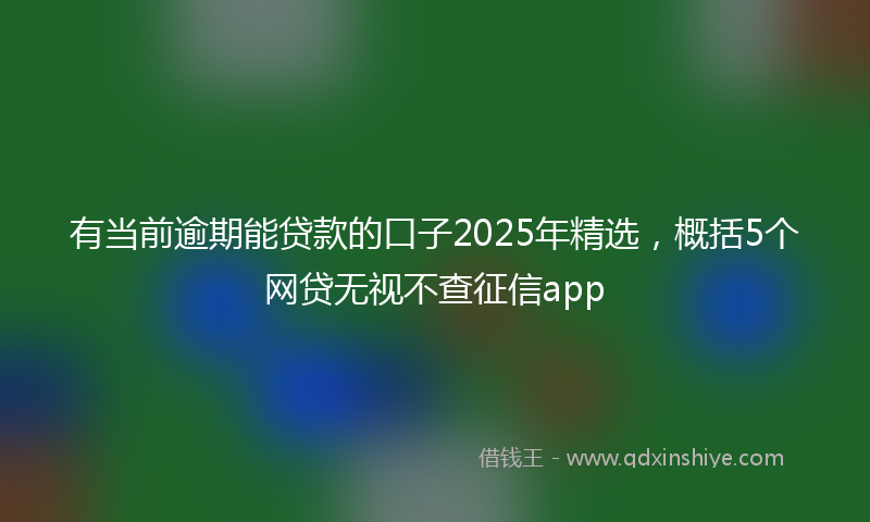 有当前逾期能贷款的口子2025年精选，概括5个网贷无视不查征信app