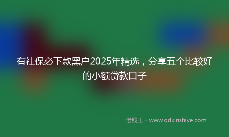 有社保必下款黑户2025年精选，分享五个比较好的小额贷款口子