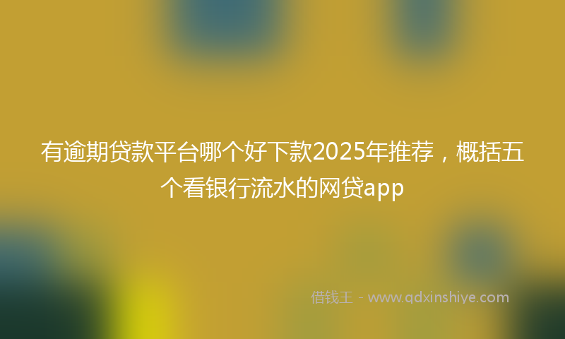 有逾期贷款平台哪个好下款2025年推荐，概括五个看银行流水的网贷app