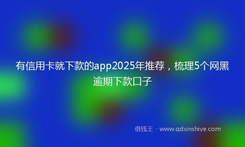 有信用卡就下款的app2025年推荐，梳理5个网黑逾期下款口子
