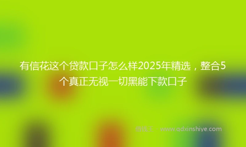 有信花这个贷款口子怎么样2025年精选，整合5个真正无视一切黑能下款口子