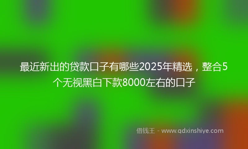 最近新出的贷款口子有哪些2025年精选，整合5个无视黑白下款8000左右的口子