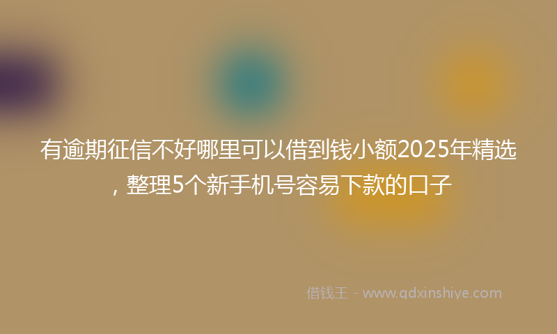 有逾期征信不好哪里可以借到钱小额2025年精选，整理5个新手机号容易下款的口子