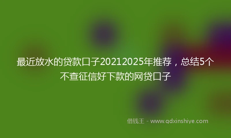 最近放水的贷款口子20212025年推荐,总结5个不查征信好下款的网贷口子