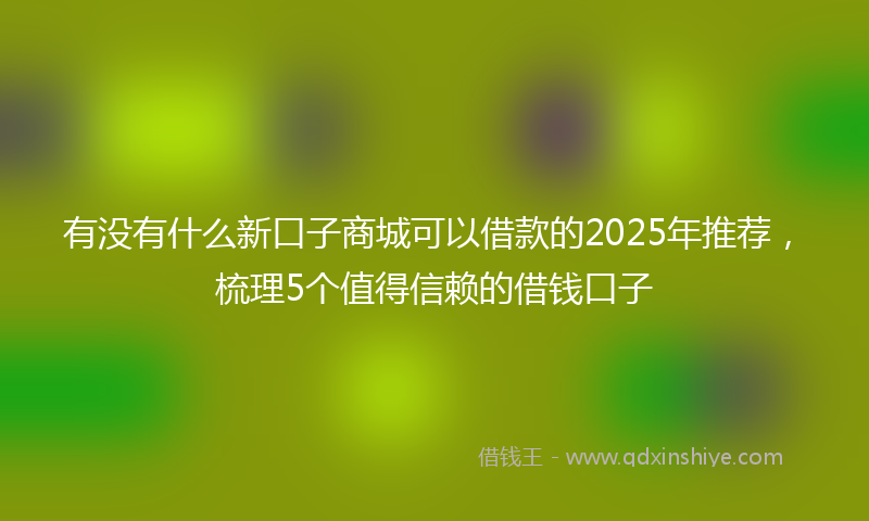 有没有什么新口子商城可以借款的2025年推荐，梳理5个值得信赖的借钱口子