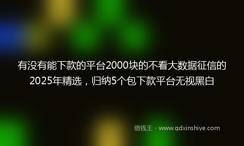 有没有能下款的平台2000块的不看大数据征信的2025年精选，归纳5个包下款平台无视黑白