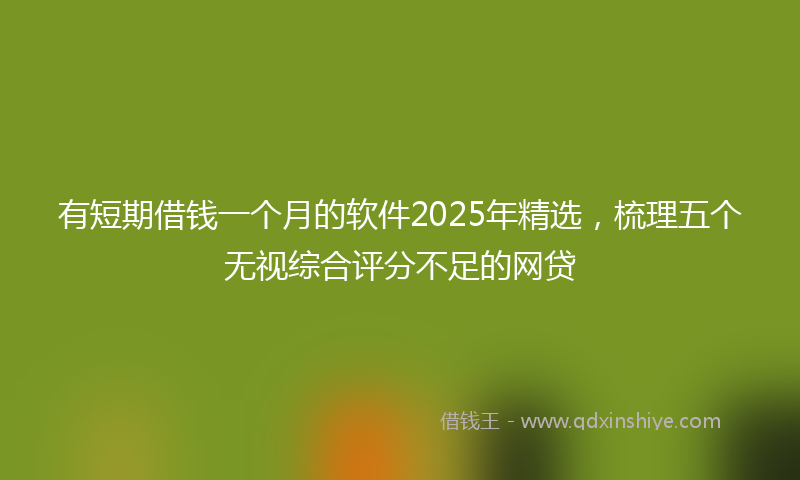 有短期借钱一个月的软件2025年精选，梳理五个无视综合评分不足的网贷