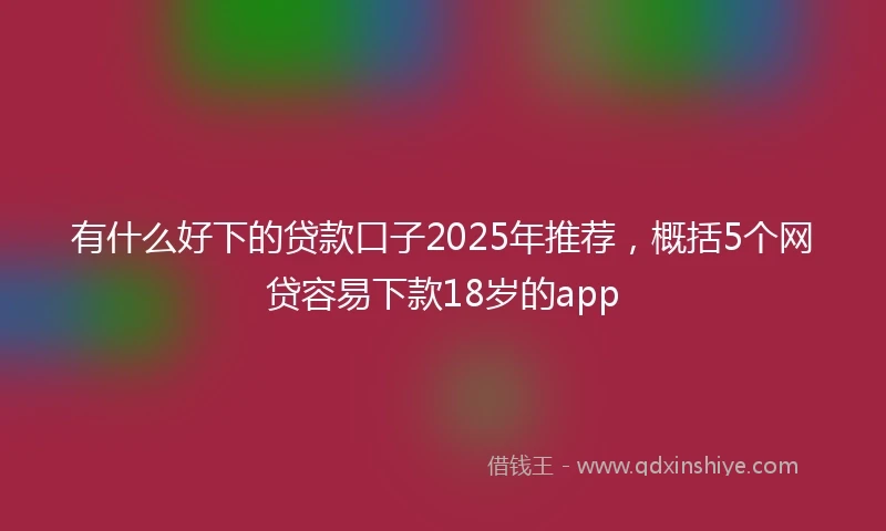 有什么好下的贷款口子2025年推荐，概括5个网贷容易下款18岁的app