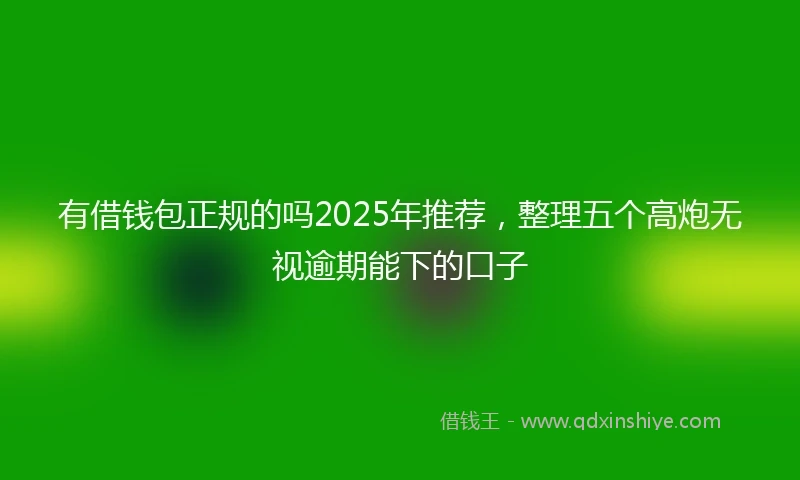 有借钱包正规的吗2025年推荐，整理五个高炮无视逾期能下的口子