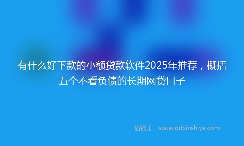 有什么好下款的小额贷款软件2025年推荐，概括五个不看负债的长期网贷口子