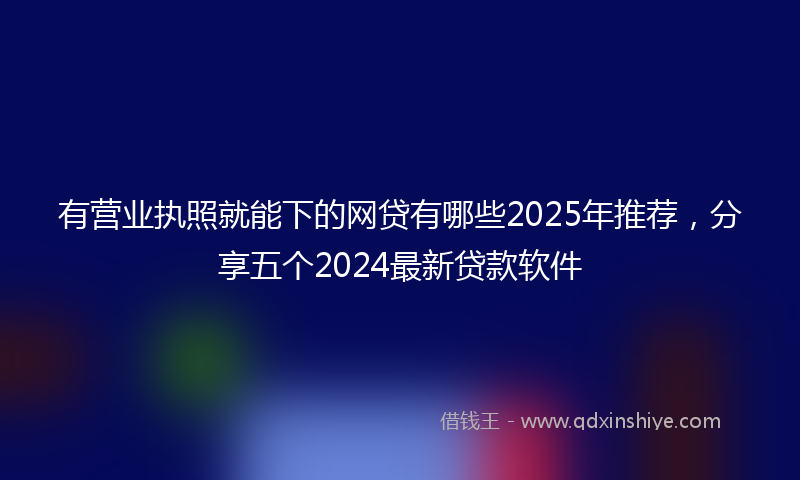 有营业执照就能下的网贷有哪些2025年推荐，分享五个2024最新贷款软件