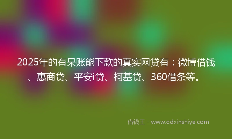 2025年的有呆账能下款的真实网贷有：微博借钱、惠商贷、平安i贷、柯基贷、360借条等。