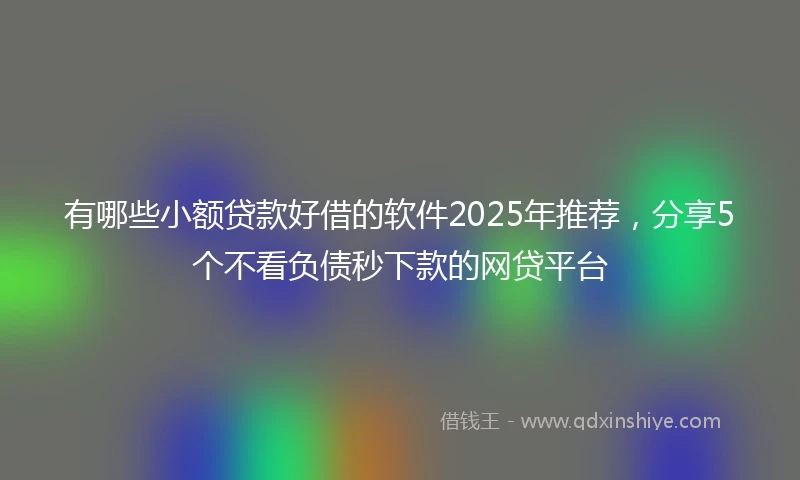 有哪些小额贷款好借的软件2025年推荐，分享5个不看负债秒下款的网贷平台