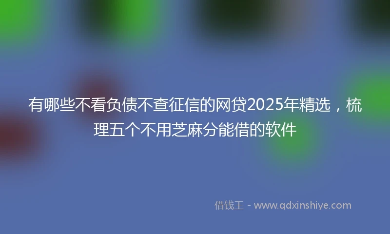 有哪些不看负债不查征信的网贷2025年精选，梳理五个不用芝麻分能借的软件