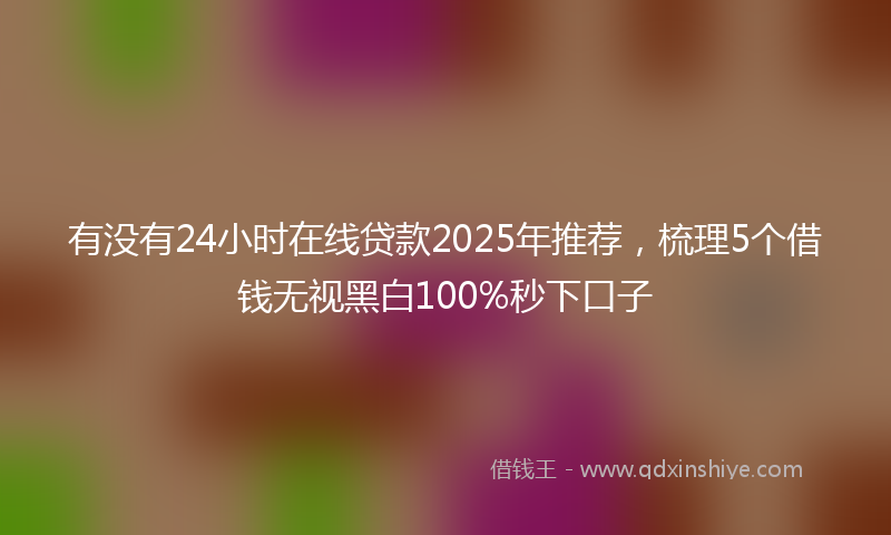 有没有24小时在线贷款2025年推荐，梳理5个借钱无视黑白100%秒下口子