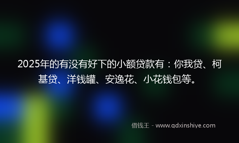 2025年的有没有好下的小额贷款有：你我贷、柯基贷、洋钱罐、安逸花、小花钱包等。