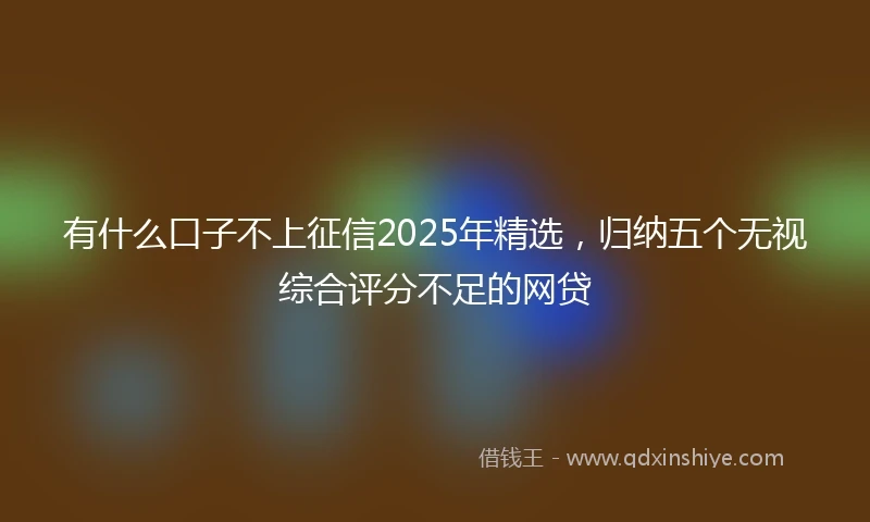 有什么口子不上征信2025年精选，归纳五个无视综合评分不足的网贷