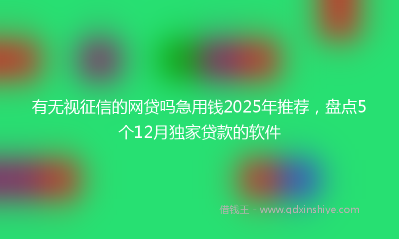 有无视征信的网贷吗急用钱2025年推荐，盘点5个12月独家贷款的软件