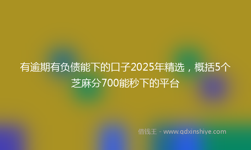 有逾期有负债能下的口子2025年精选，概括5个芝麻分700能秒下的平台
