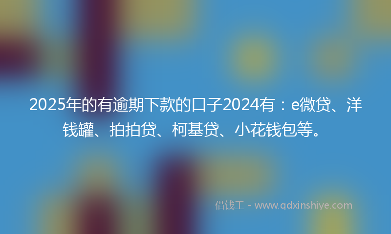 2025年的有逾期下款的口子2024有：e微贷、洋钱罐、拍拍贷、柯基贷、小花钱包等。