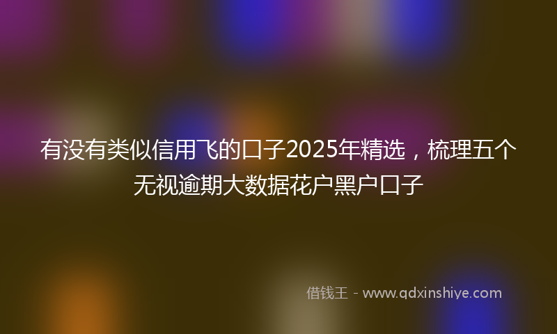 有没有类似信用飞的口子2025年精选，梳理五个无视逾期大数据花户黑户口子