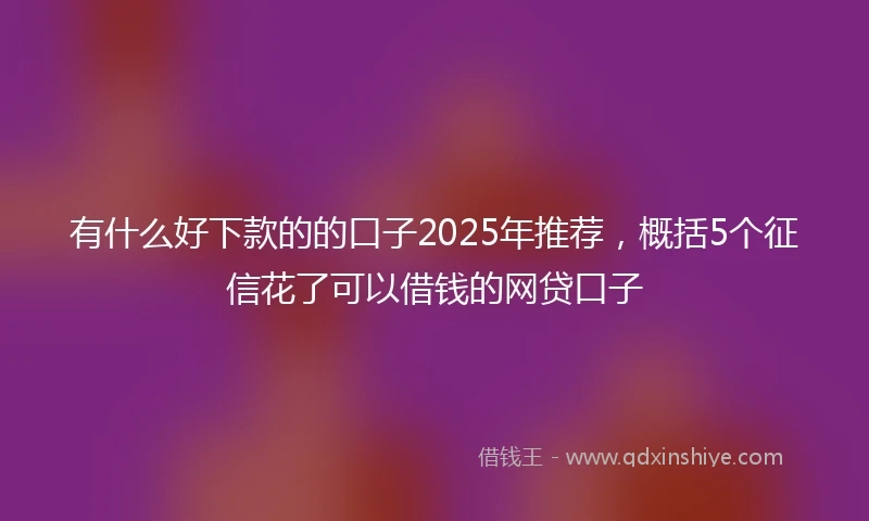 有什么好下款的的口子2025年推荐，概括5个征信花了可以借钱的网贷口子