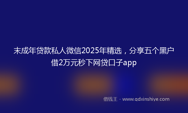 末成年贷款私人微信2025年精选，分享五个黑户借2万元秒下网贷口子app