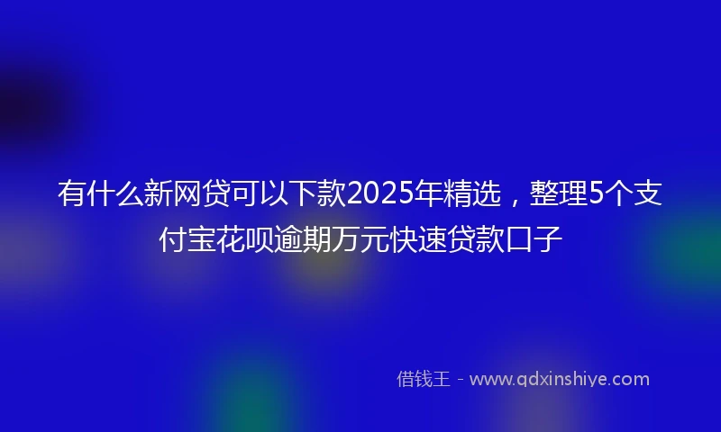 有什么新网贷可以下款2025年精选，整理5个支付宝花呗逾期万元快速贷款口子