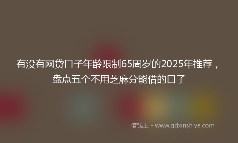 有没有网贷口子年龄限制65周岁的2025年推荐，盘点五个不用芝麻分能借的口子