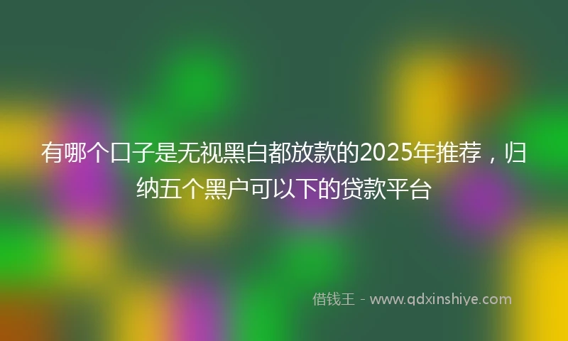 有哪个口子是无视黑白都放款的2025年推荐，归纳五个黑户可以下的贷款平台